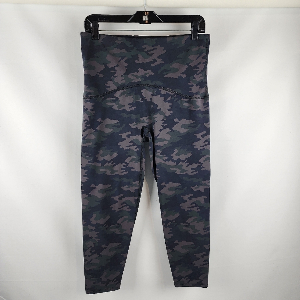 SPANX Booty Boost Active Print Leggings Womens XL Green Brown Camo